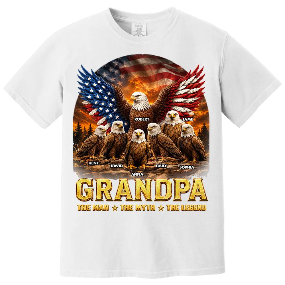 Dad Grandpa Eagle The Man The Myth The Legend - Personalized Shirt - Gift For Dad, Gift For Grandpa - Image 21