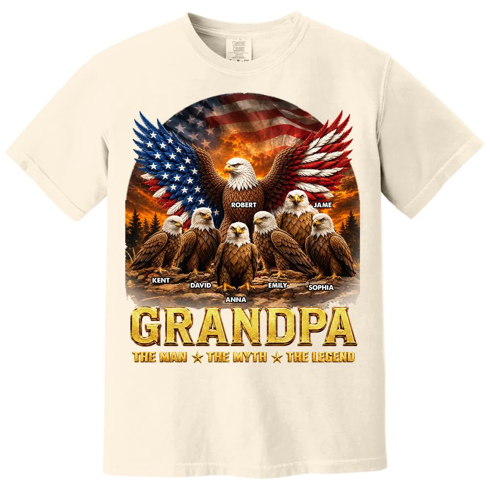 Dad Grandpa Eagle The Man The Myth The Legend - Personalized Shirt - Gift For Dad, Gift For Grandpa - Image 22