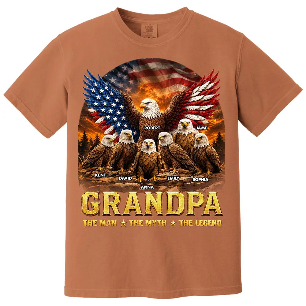 Dad Grandpa Eagle The Man The Myth The Legend - Personalized Shirt - Gift For Dad, Gift For Grandpa - Image 23