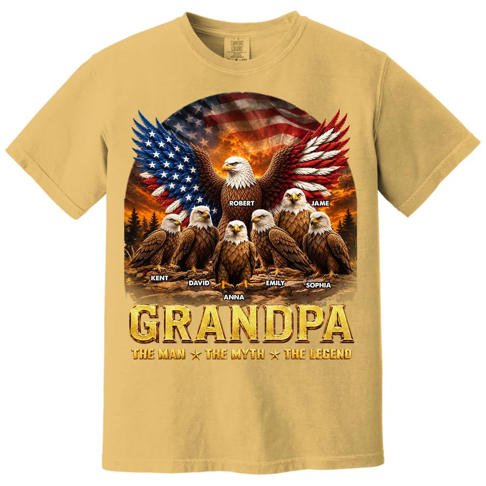 Dad Grandpa Eagle The Man The Myth The Legend - Personalized Shirt - Gift For Dad, Gift For Grandpa - Image 24
