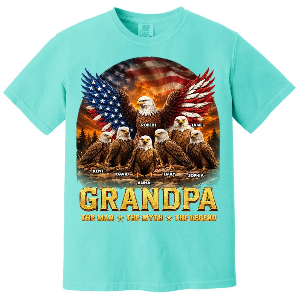 Dad Grandpa Eagle The Man The Myth The Legend - Personalized Shirt - Gift For Dad, Gift For Grandpa - Image 28