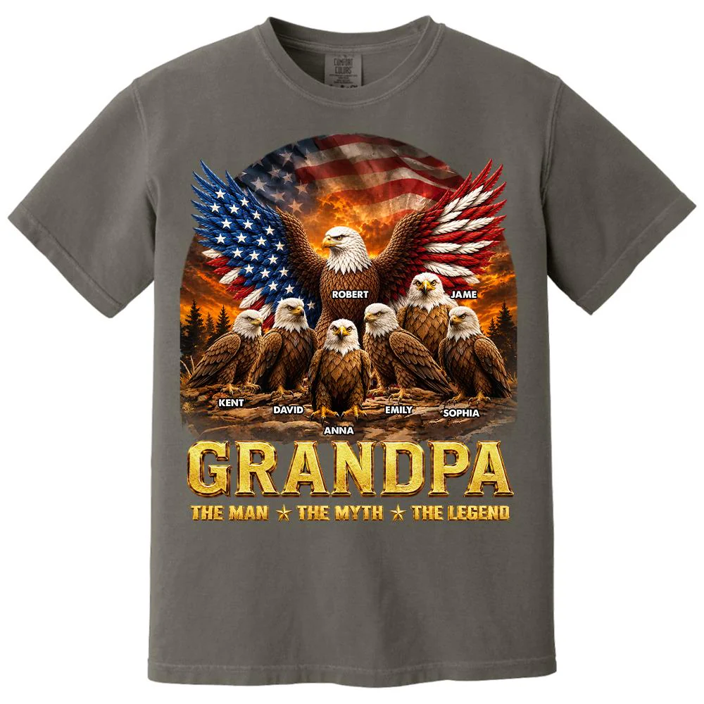 Dad Grandpa Eagle The Man The Myth The Legend - Personalized Shirt - Gift For Dad, Gift For Grandpa - Image 29