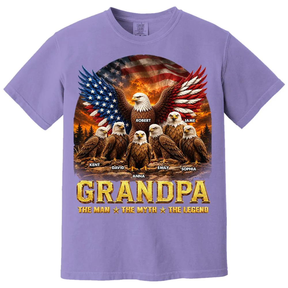 Dad Grandpa Eagle The Man The Myth The Legend - Personalized Shirt - Gift For Dad, Gift For Grandpa - Image 32