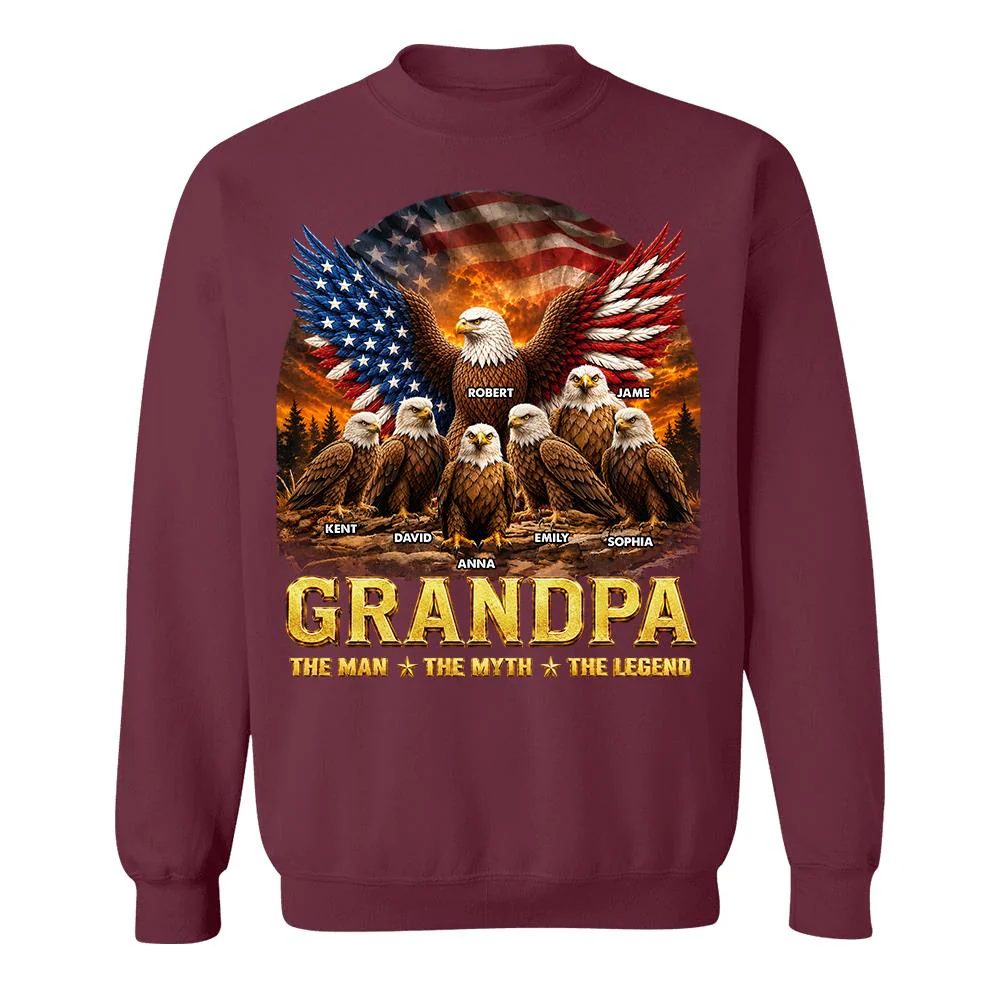 Dad Grandpa Eagle The Man The Myth The Legend - Personalized Shirt - Gift For Dad, Gift For Grandpa - Image 33