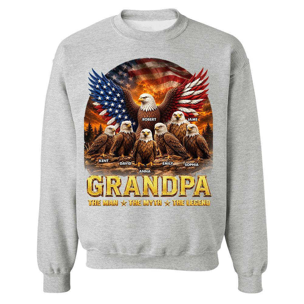 Dad Grandpa Eagle The Man The Myth The Legend - Personalized Shirt - Gift For Dad, Gift For Grandpa - Image 34