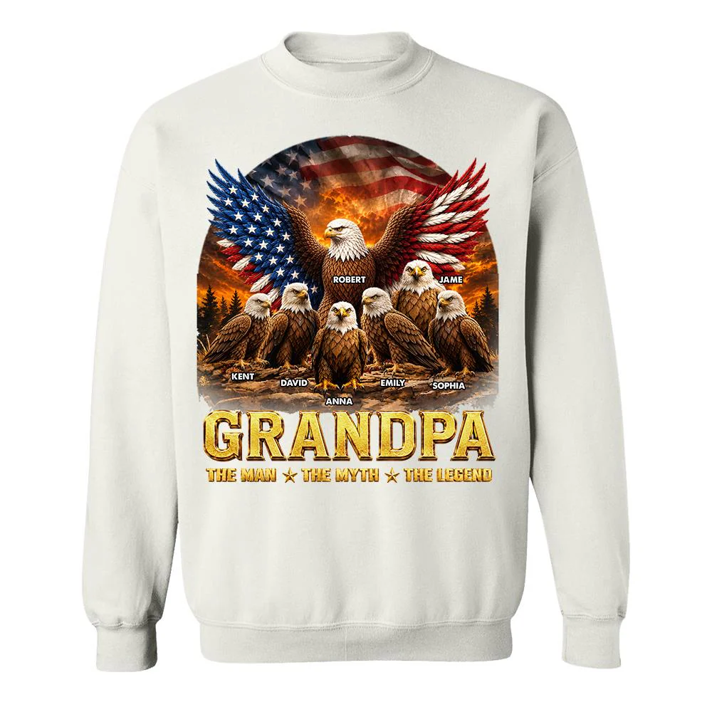 Dad Grandpa Eagle The Man The Myth The Legend - Personalized Shirt - Gift For Dad, Gift For Grandpa - Image 35