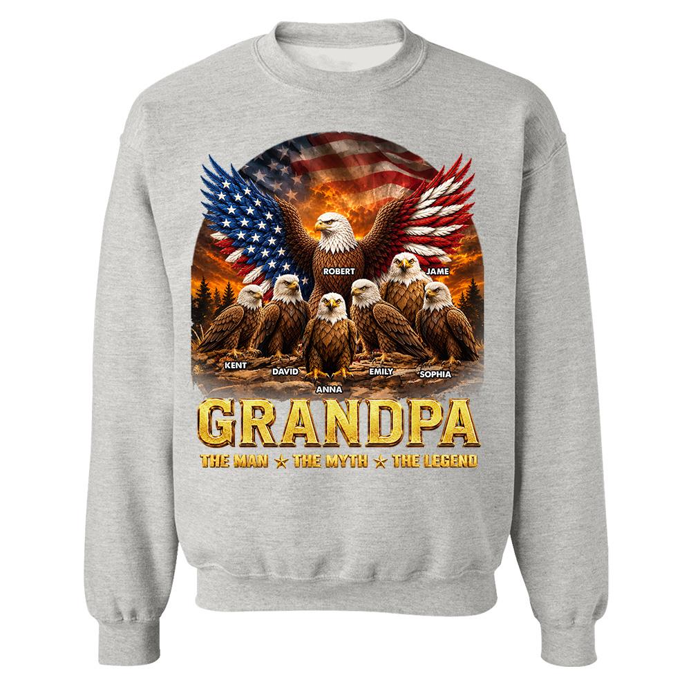 Dad Grandpa Eagle The Man The Myth The Legend - Personalized Shirt - Gift For Dad, Gift For Grandpa - Image 36