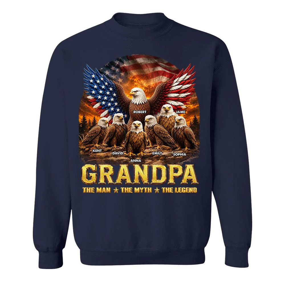 Dad Grandpa Eagle The Man The Myth The Legend - Personalized Shirt - Gift For Dad, Gift For Grandpa - Image 37