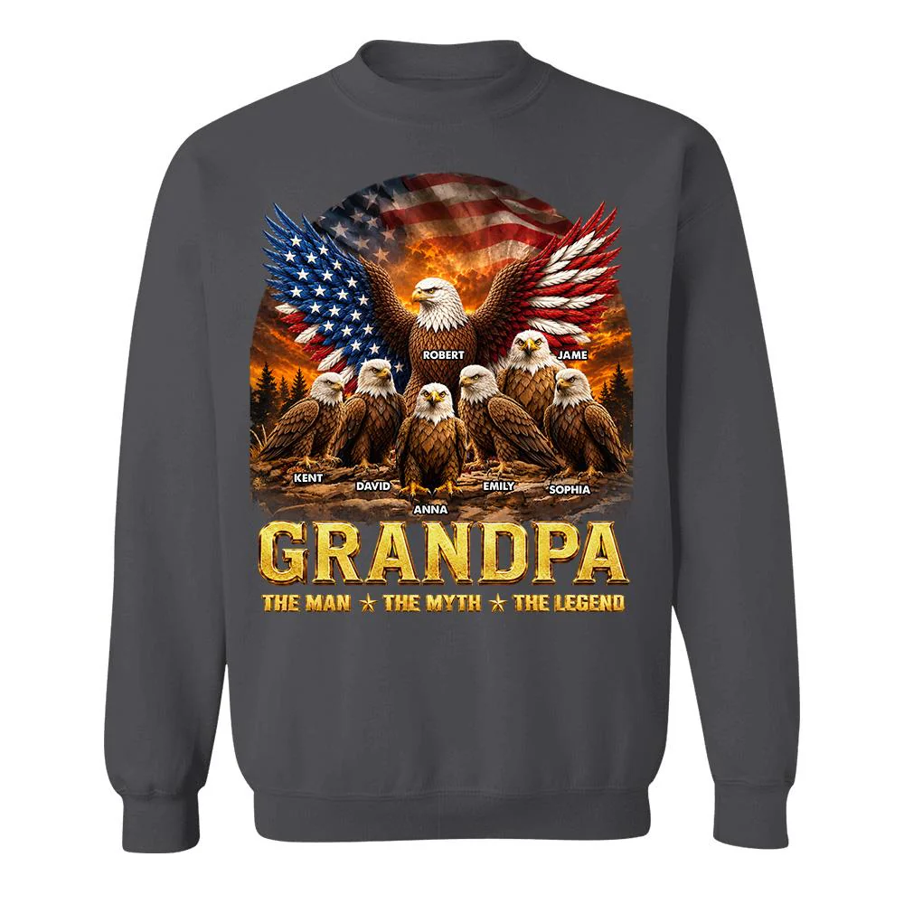 Dad Grandpa Eagle The Man The Myth The Legend - Personalized Shirt - Gift For Dad, Gift For Grandpa - Image 38
