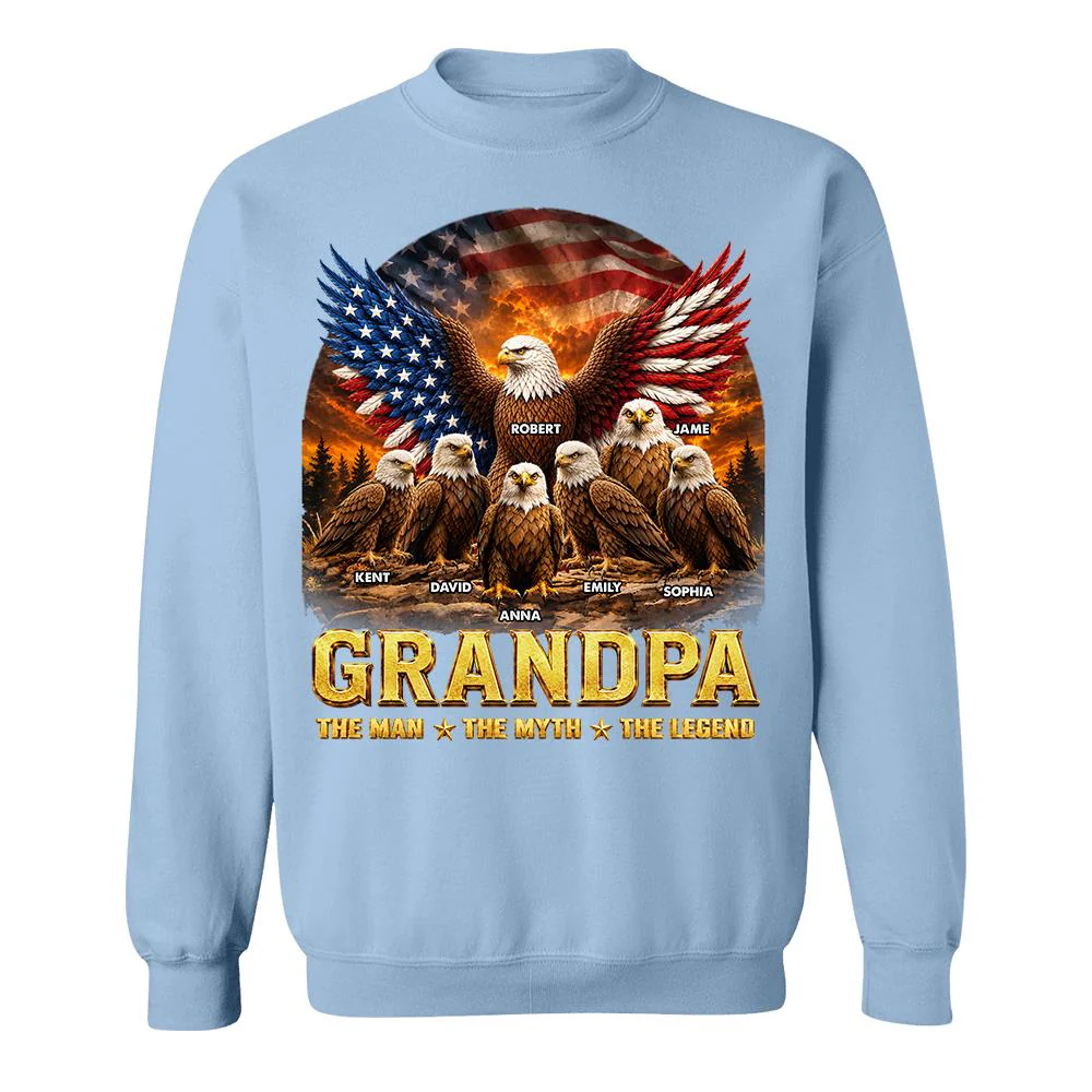 Dad Grandpa Eagle The Man The Myth The Legend - Personalized Shirt - Gift For Dad, Gift For Grandpa - Image 39