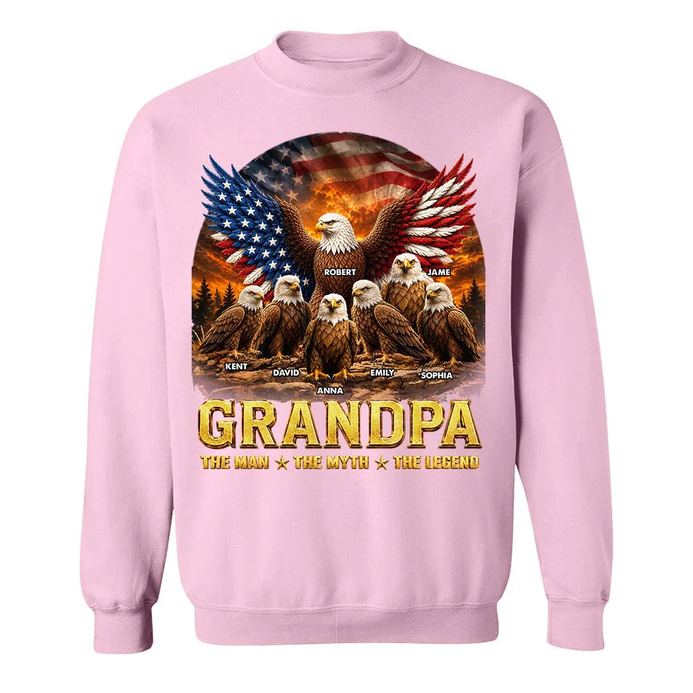 Dad Grandpa Eagle The Man The Myth The Legend - Personalized Shirt - Gift For Dad, Gift For Grandpa - Image 40