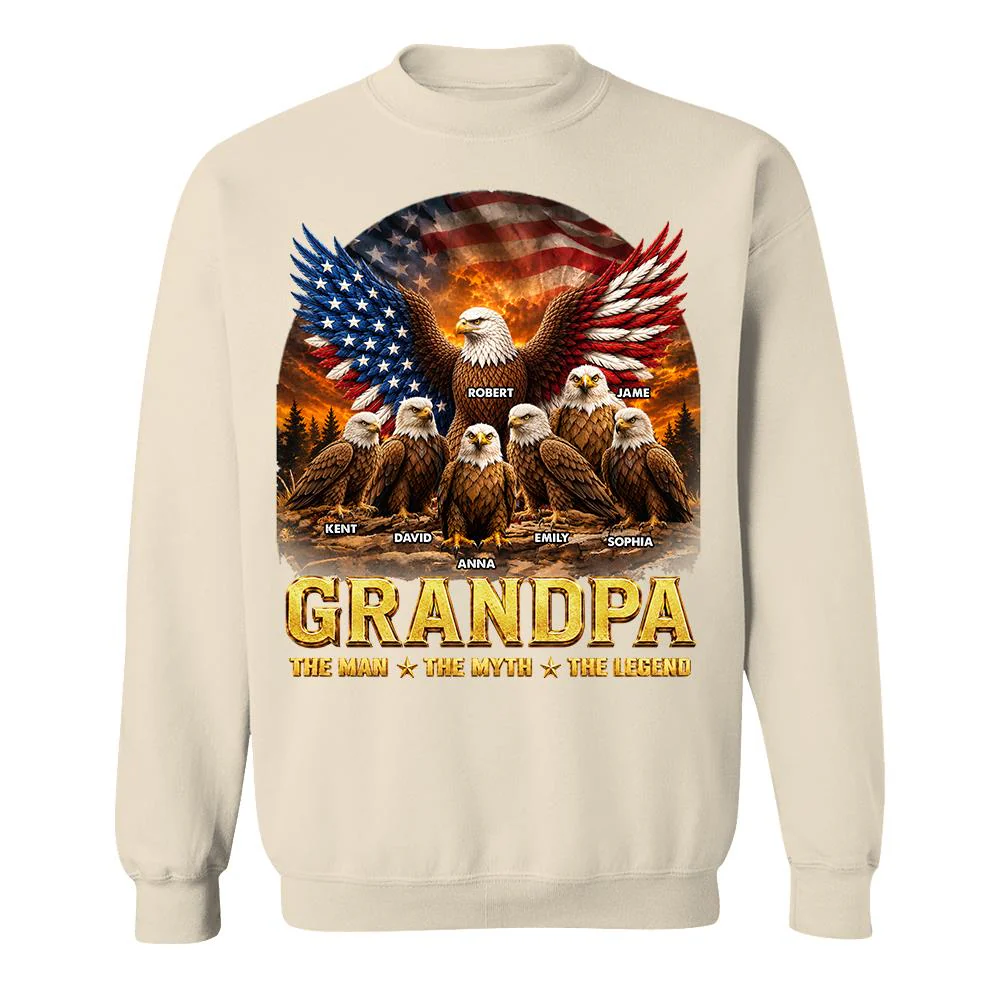 Dad Grandpa Eagle The Man The Myth The Legend - Personalized Shirt - Gift For Dad, Gift For Grandpa - Image 42