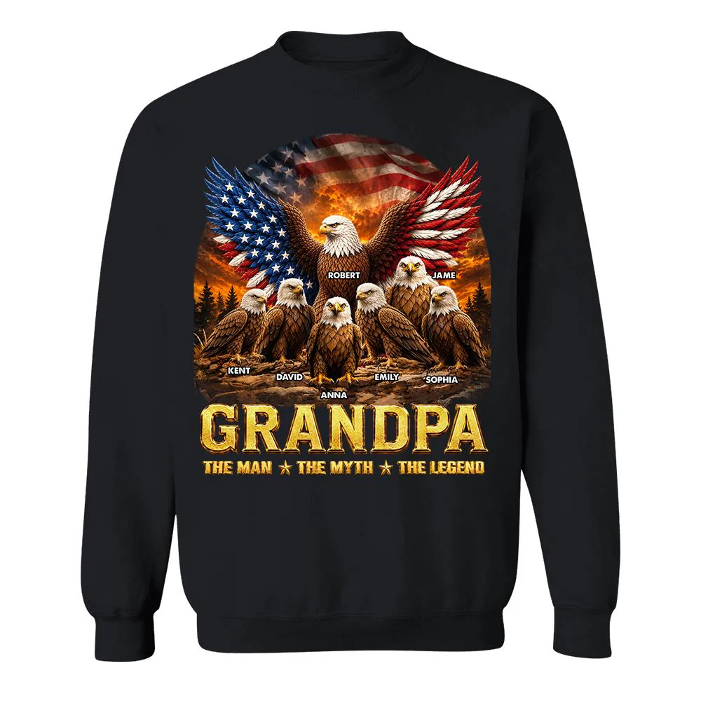 Dad Grandpa Eagle The Man The Myth The Legend - Personalized Shirt - Gift For Dad, Gift For Grandpa - Image 43