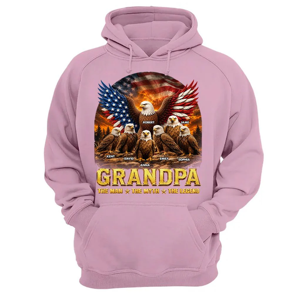 Dad Grandpa Eagle The Man The Myth The Legend - Personalized Shirt - Gift For Dad, Gift For Grandpa - Image 44
