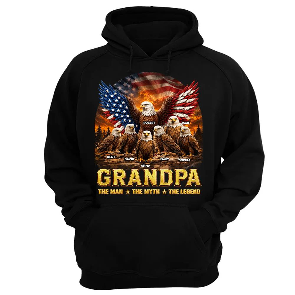 Dad Grandpa Eagle The Man The Myth The Legend - Personalized Shirt - Gift For Dad, Gift For Grandpa - Image 45
