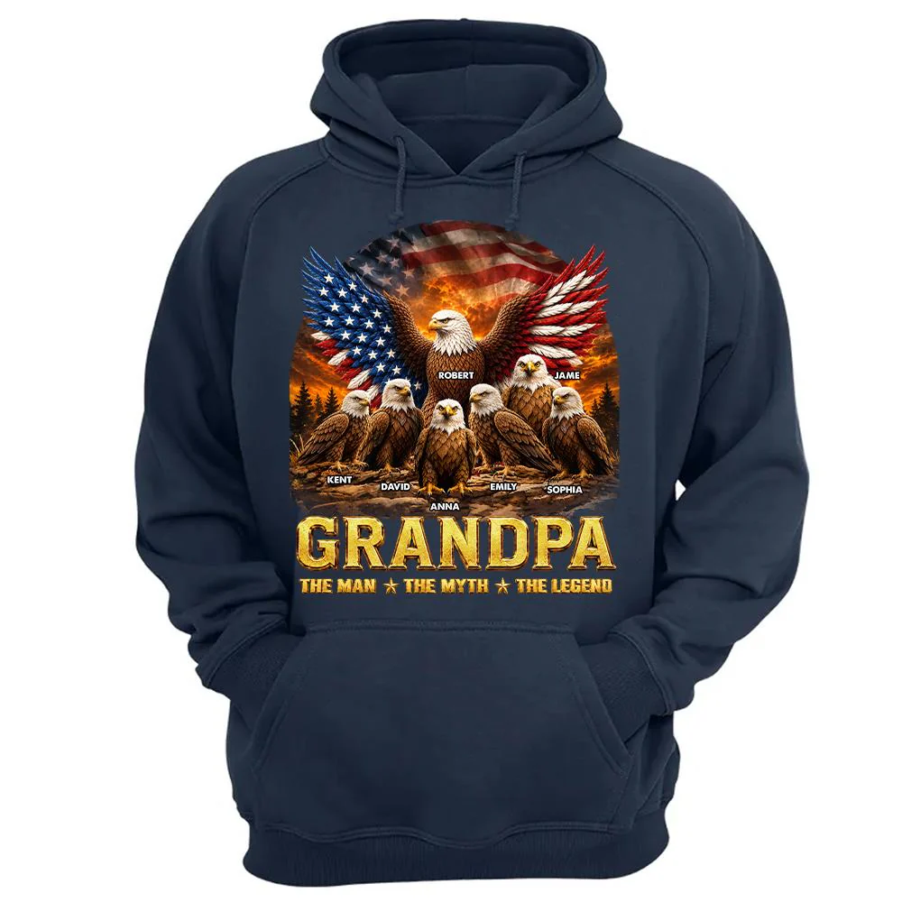 Dad Grandpa Eagle The Man The Myth The Legend - Personalized Shirt - Gift For Dad, Gift For Grandpa - Image 46