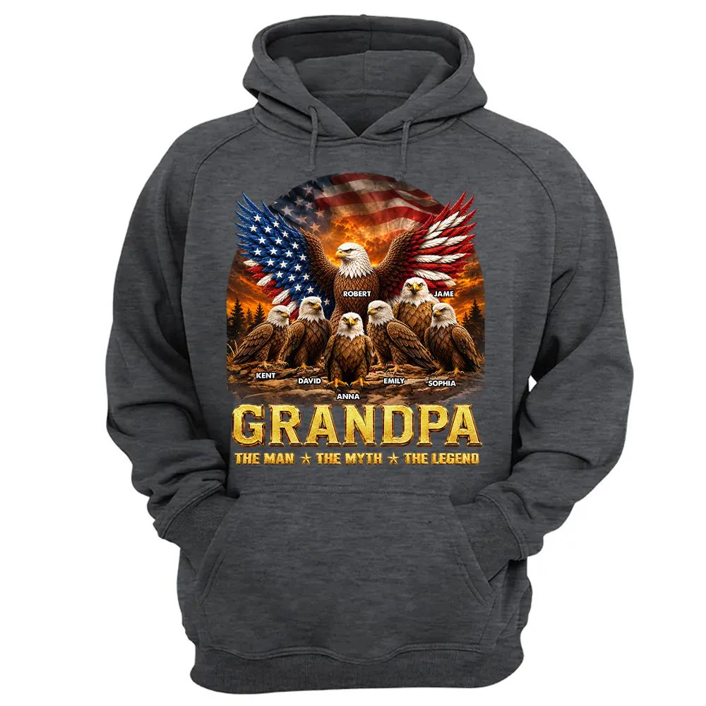 Dad Grandpa Eagle The Man The Myth The Legend - Personalized Shirt - Gift For Dad, Gift For Grandpa - Image 48