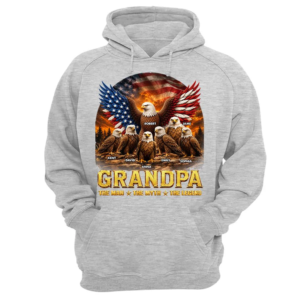 Dad Grandpa Eagle The Man The Myth The Legend - Personalized Shirt - Gift For Dad, Gift For Grandpa - Image 49