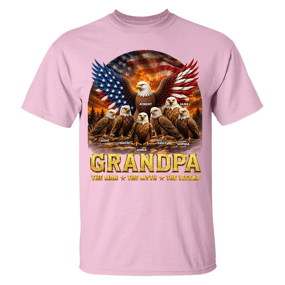 Dad Grandpa Eagle The Man The Myth The Legend - Personalized Shirt - Gift For Dad, Gift For Grandpa - Image 6