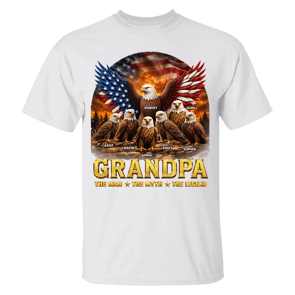 Dad Grandpa Eagle The Man The Myth The Legend - Personalized Shirt - Gift For Dad, Gift For Grandpa - Image 7
