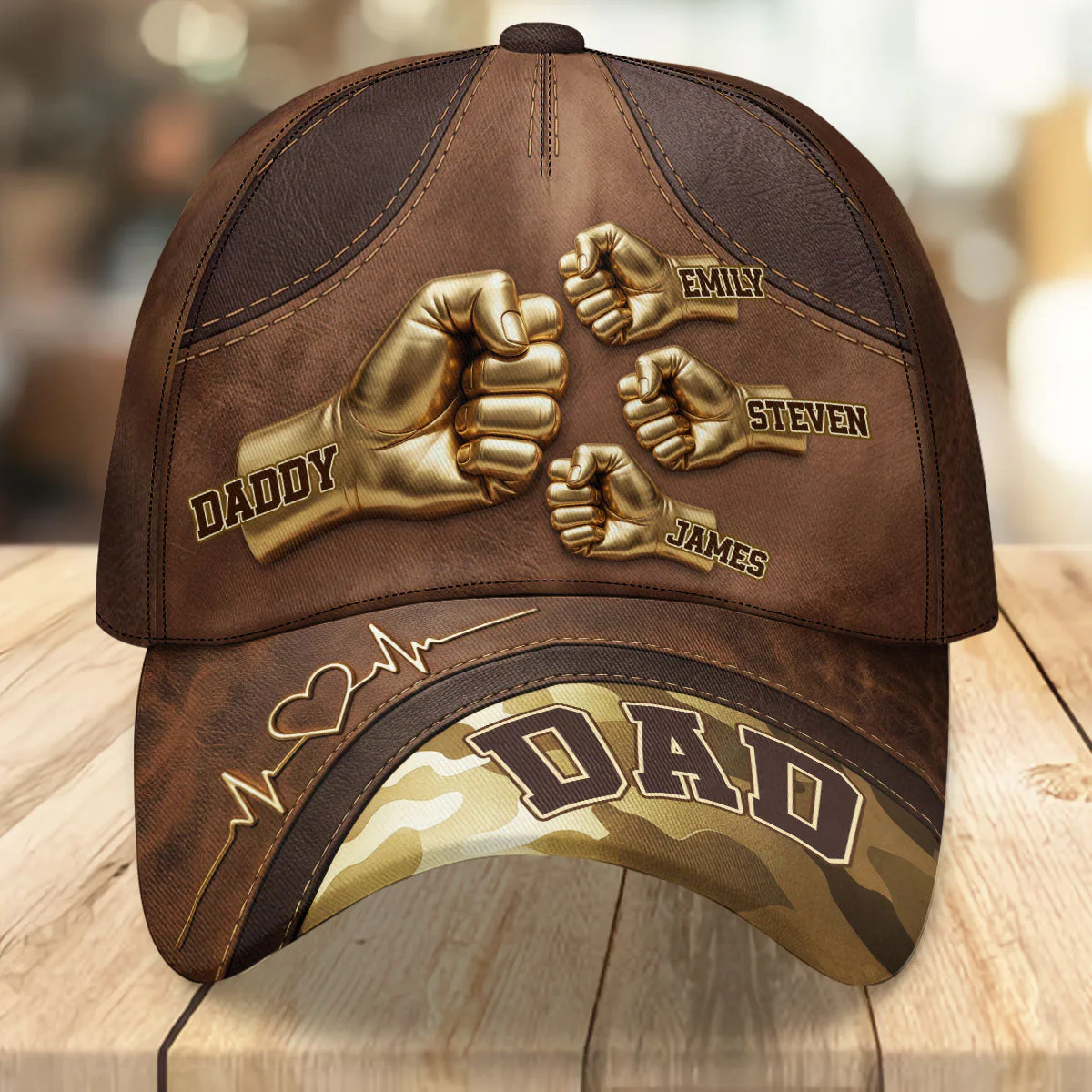 Dad Kids Holding Hand - Personalized Classic Cap - Gift For Dad, Grandpa