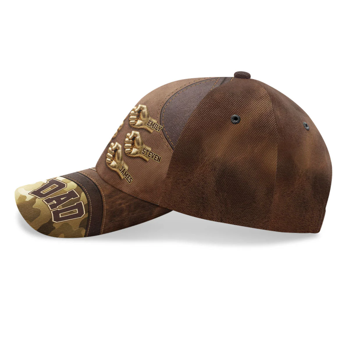 Dad Kids Holding Hand - Personalized Classic Cap - Gift For Dad, Grandpa - Image 5