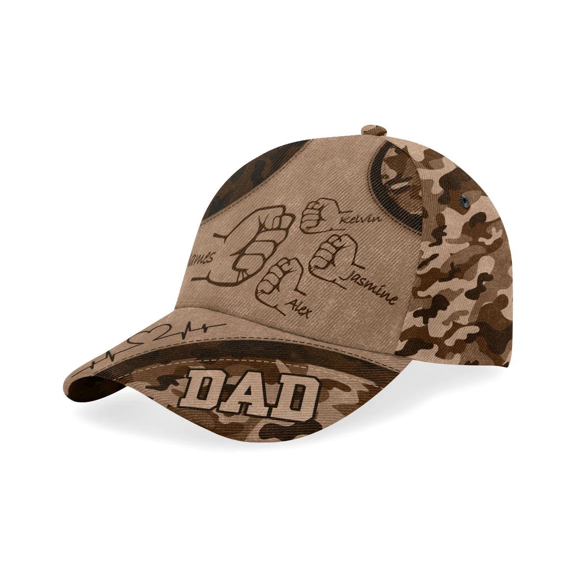 Dad/Mom Grandpa Kids Holding Hands - Personalized Classic Cap - Gift For Family Memmber, Mom, Dad, Grandpa, Grandma, Husband - NH96 - Image 2