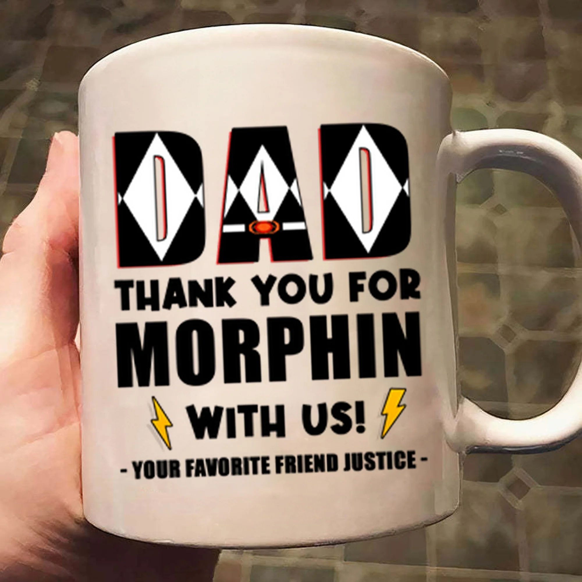 Dad Thank You For Morphin With Us - Gift For Dad - Personalized Ceramic Mug - CL21 NA94 - Image 3