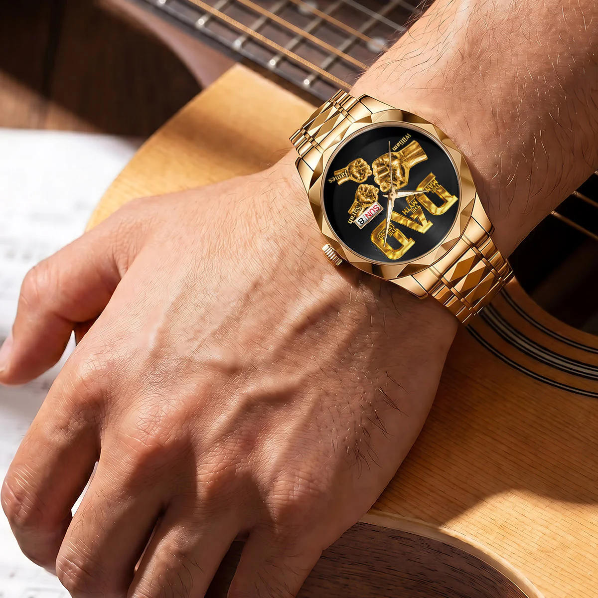 Dad The Man The Myth The Legend - Personalized Men's Wrist Watch - Gift For Dad, Grandpa - Image 5