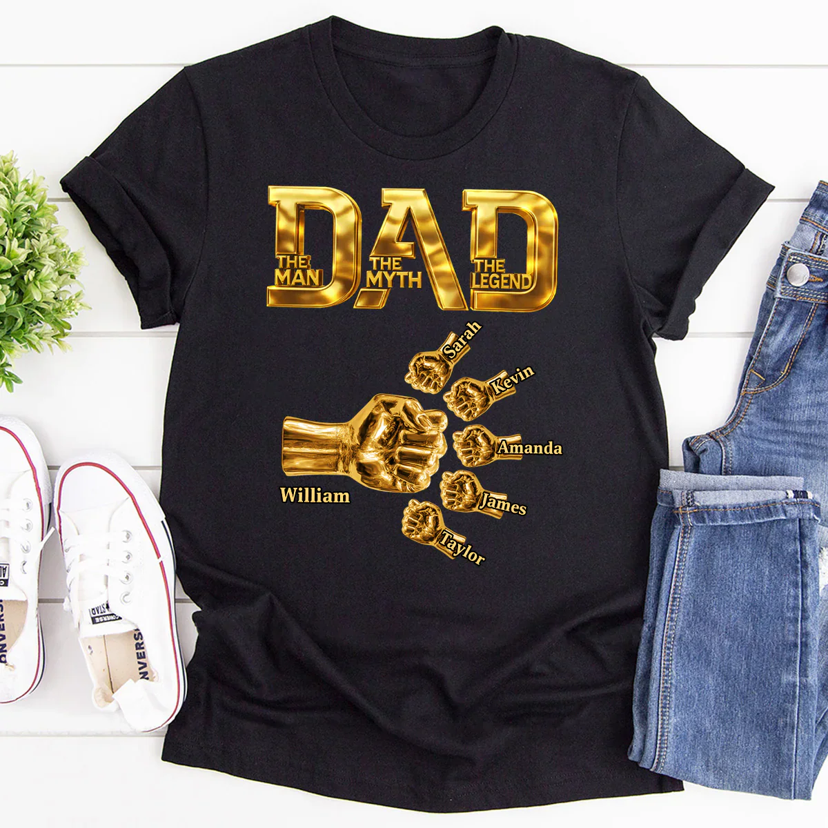 Dad The Man The Myth The Legend - Personalized Shirt - Gift For Dad, Grandpa - Image 4