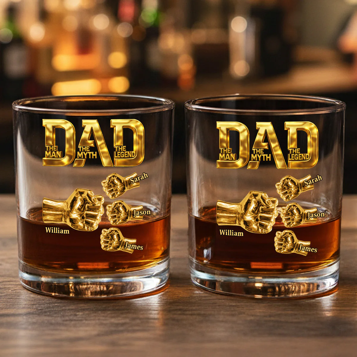 Dad The Man The Myth The Legend -  Personalized Whiskey Glass - Gift For Dad, Grandpa - Image 6