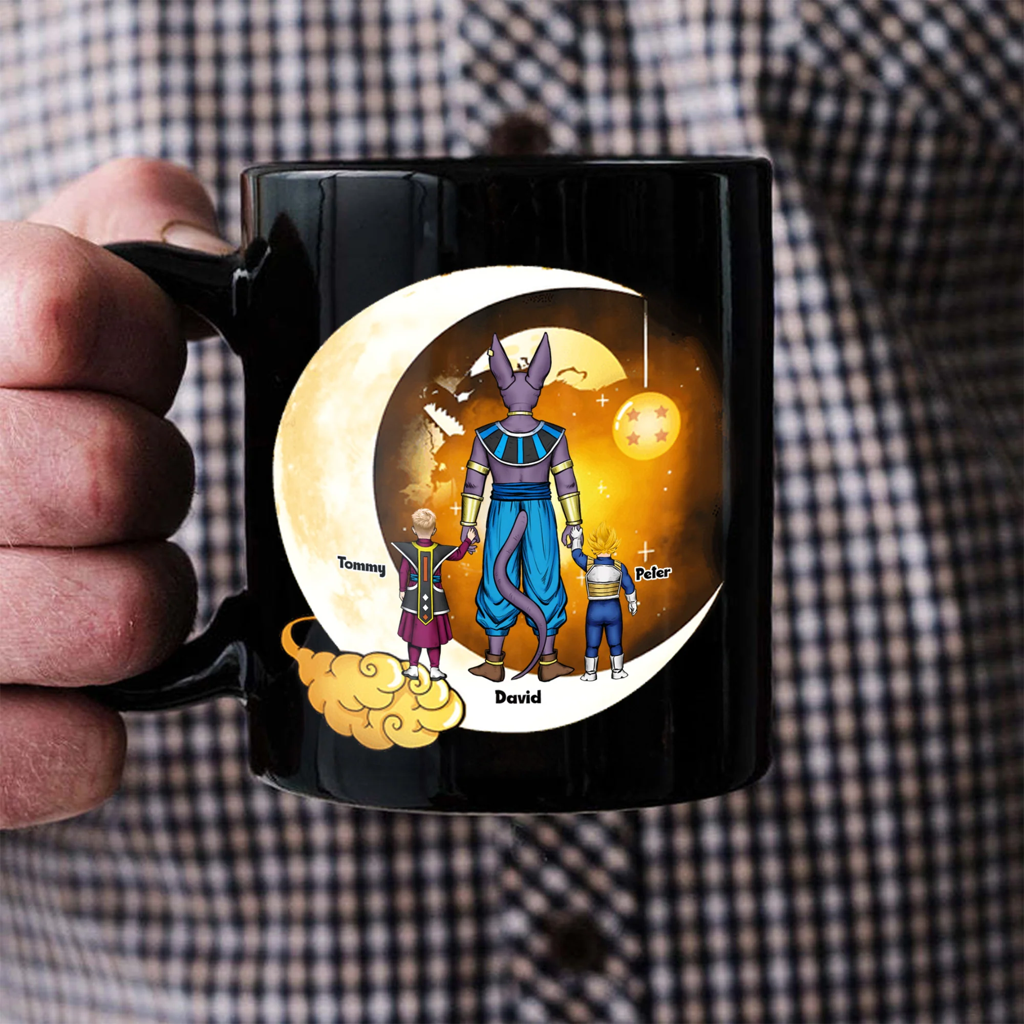 Dad We Love You To The King Kai's Planet And Back - Gift For Father's Day - Personalized Black Mug - Image 2