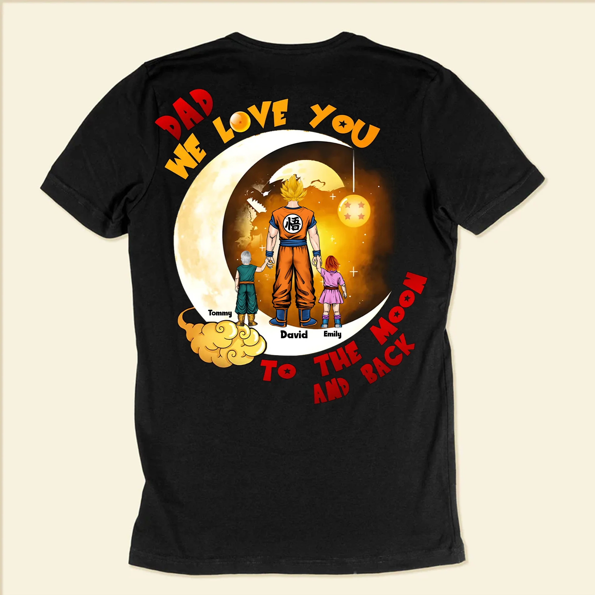 DrBa Dad We Love You To The Moon And Back - Gift For Father's Day - Personalized Shirt 2 Side - Image 6