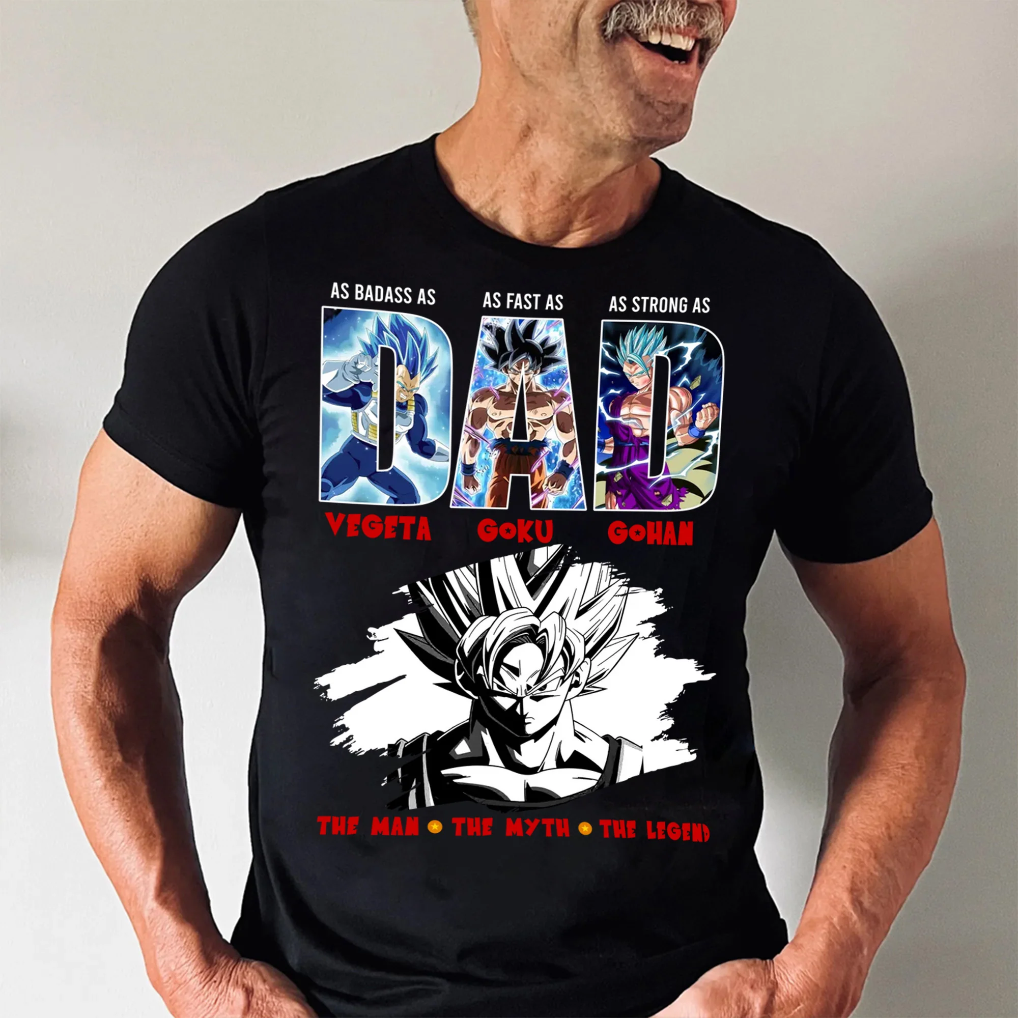 Dad You Are As Strong And Fast As Goku DrBa - Gift For Dad, Father's Day - Personalized Shirt 2 Side CL03 - Image 2
