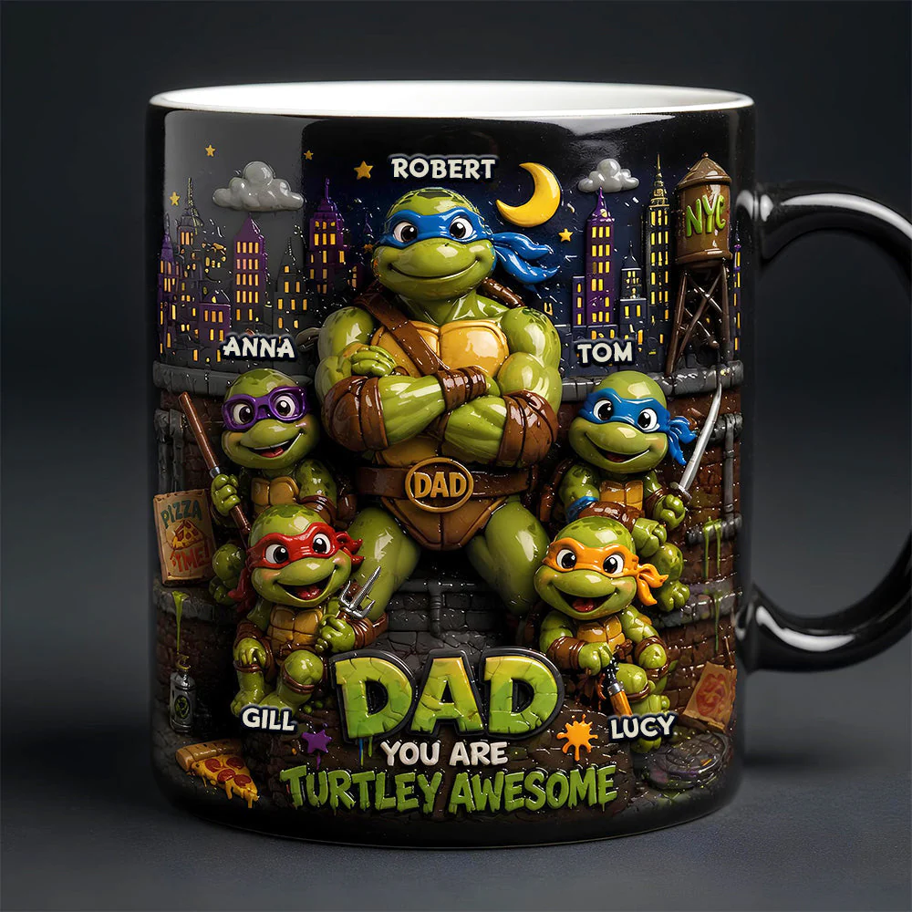 Dad You Are Turtley Awesome - Personalized Color Changing Mug - Gift For Dad