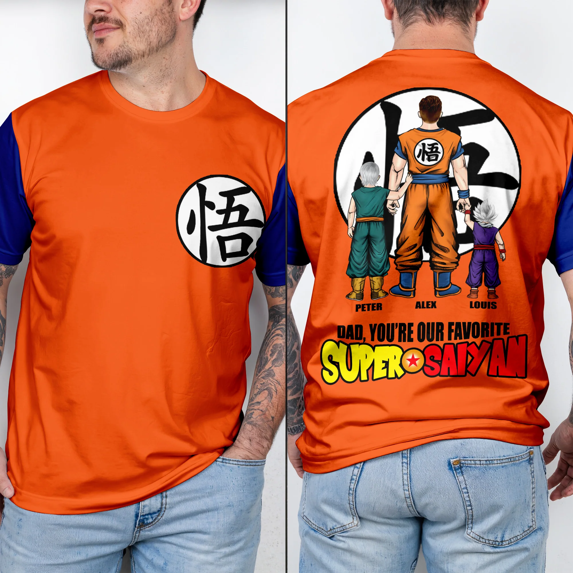 Dad, You're Our Favorite Super Saiyan - Personalized 3D Tshirt - Gift for Dad, Grandpa, Husband | CL03 NH96