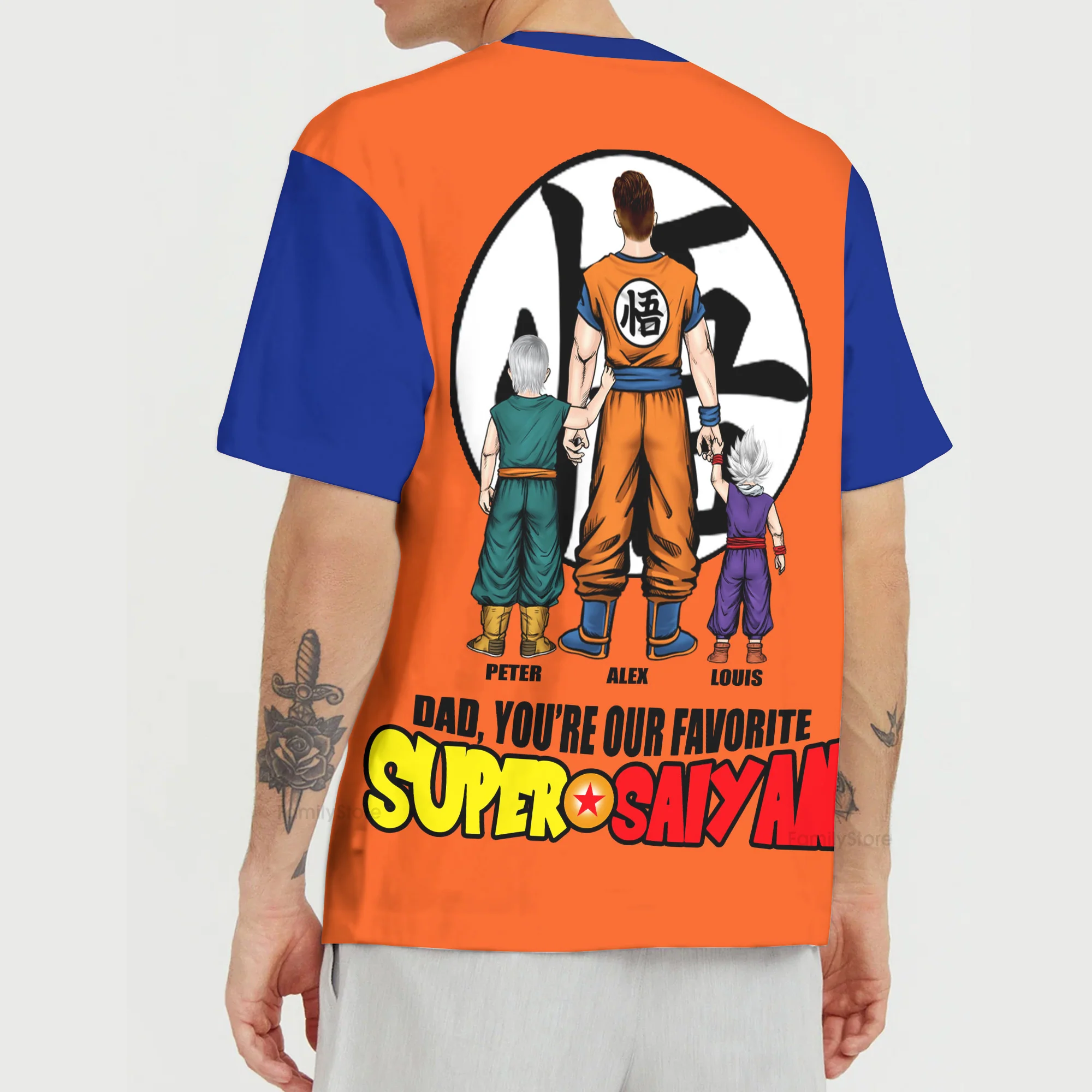 Dad, You're Our Favorite Super Saiyan - Personalized 3D Tshirt - Gift for Dad, Grandpa, Husband | CL03 NH96 - Image 7