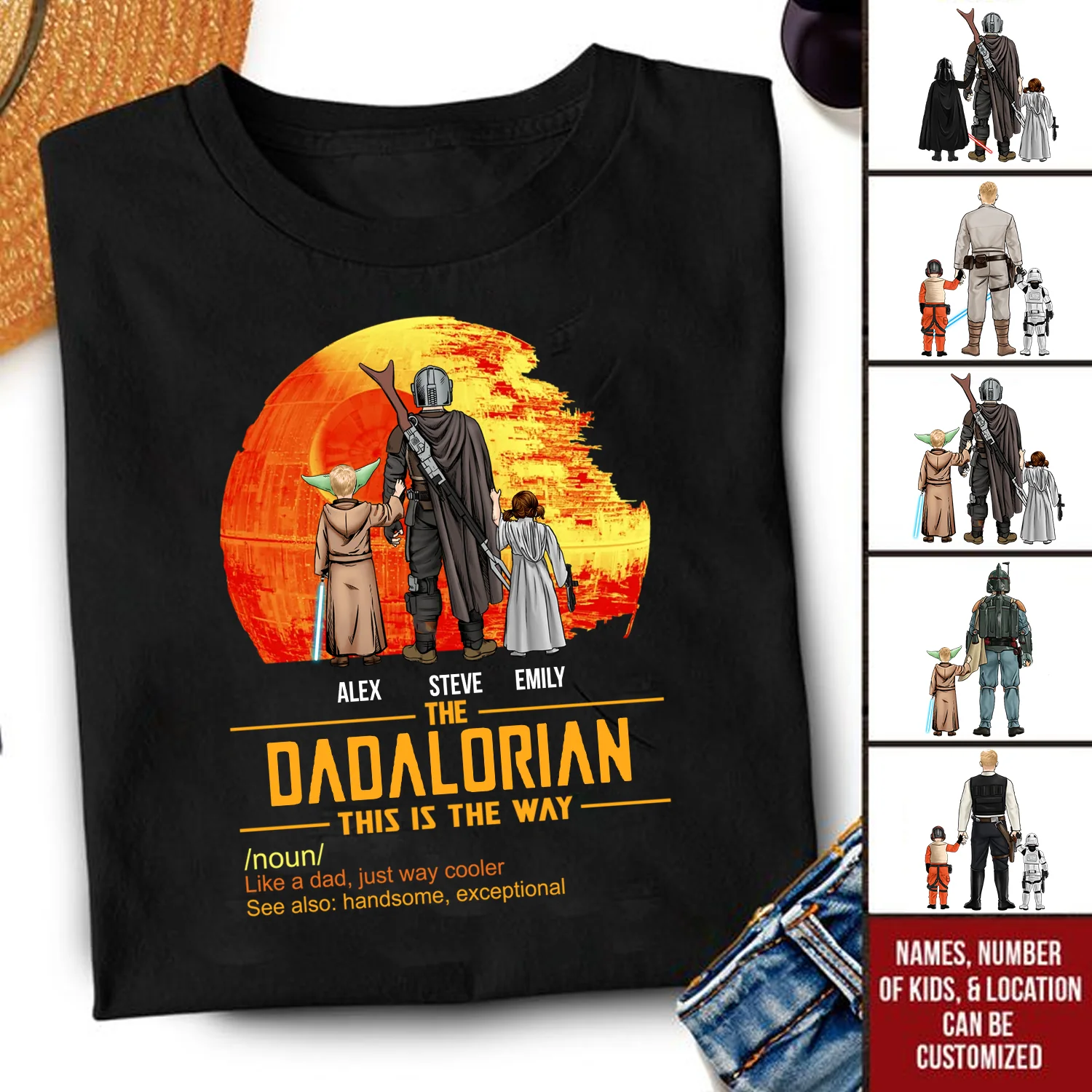 Stwa Dadalorian Just Like A Dad But Always Cooler - Gift For Dad, Father's Day - Personalized TShirt CL08
