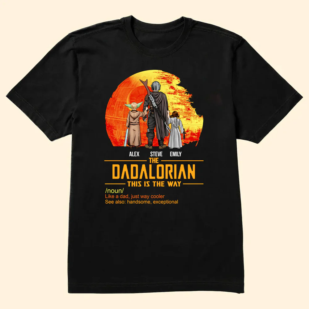 Stwa Dadalorian Just Like A Dad But Always Cooler - Gift For Dad, Father's Day - Personalized TShirt CL08 - Image 2