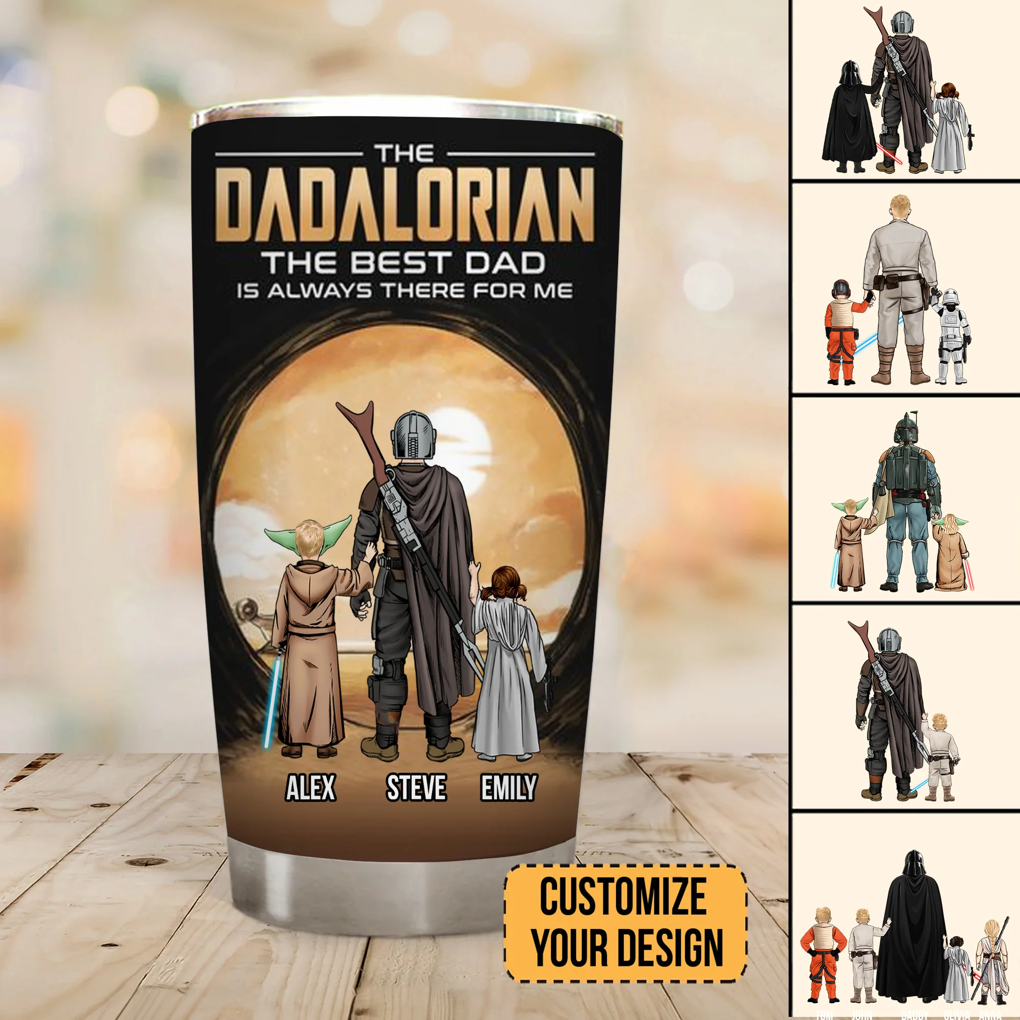 Stwa Daddalorian Always Be Here For Us - Gift For Dad - Personalized Tumbler - CL08 NA94 - Image 2