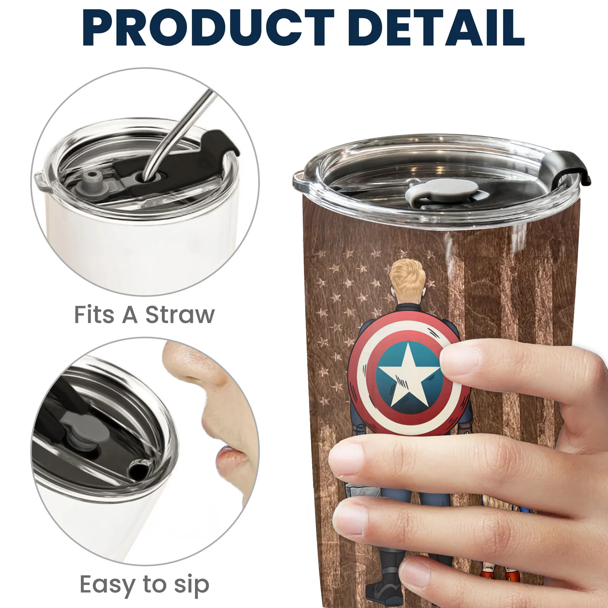 Daddy And Children Heart To Heart - Personalized Stainless Steel Tumbler - Gift For Dad, Father's Day | CL02 NA94 - Image 5
