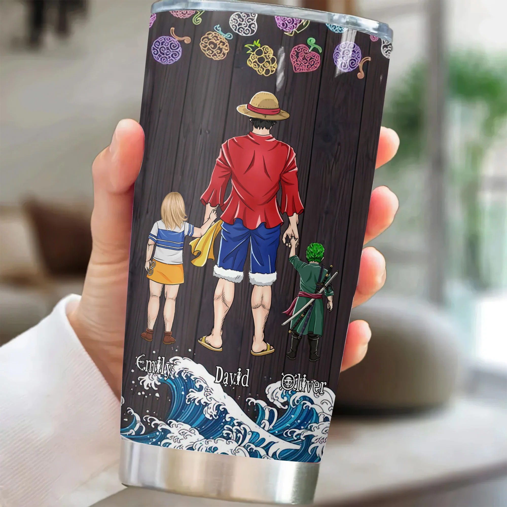 Daddy Lol Straw Hat Crew - Personalized Stainless Steel Tumbler - Gift For Dad, Father's Day | CL11 NA94 - Image 2