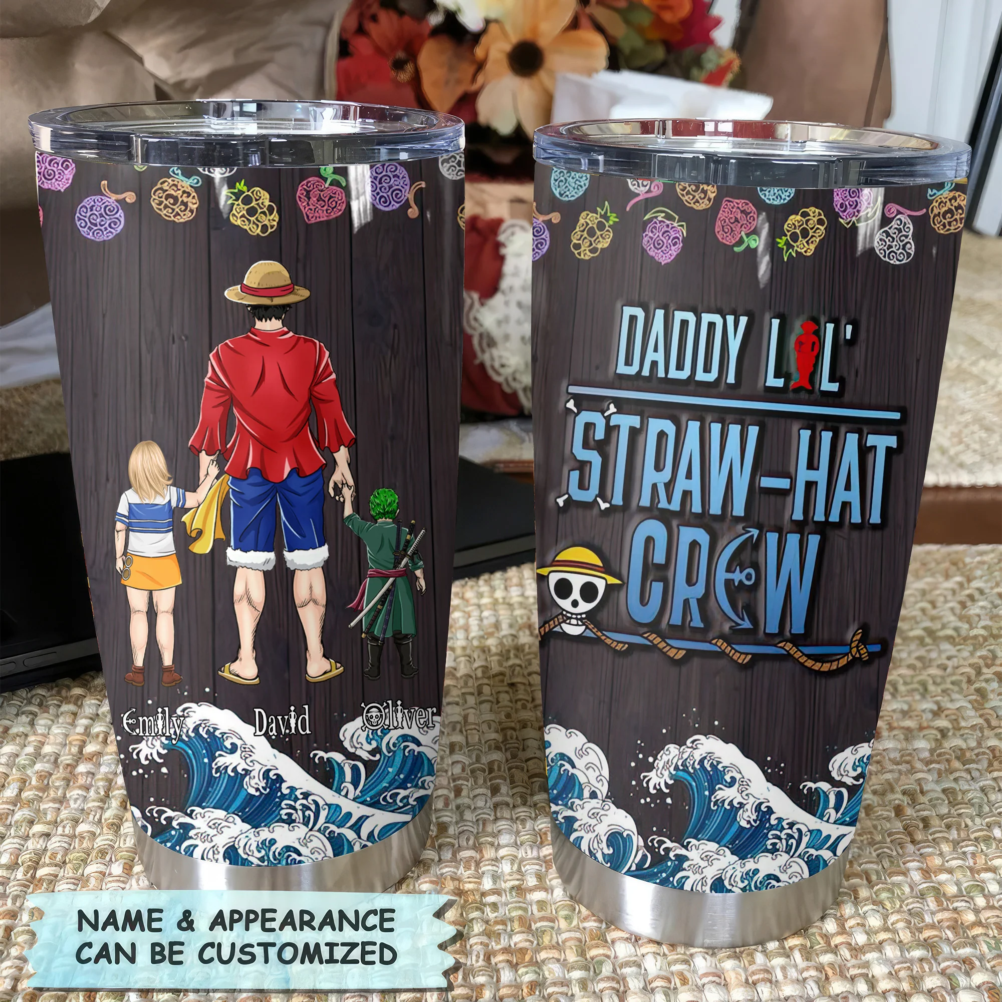 Daddy Lol Straw Hat Crew - Personalized Stainless Steel Tumbler - Gift For Dad, Father's Day | CL11 NA94 - Image 4