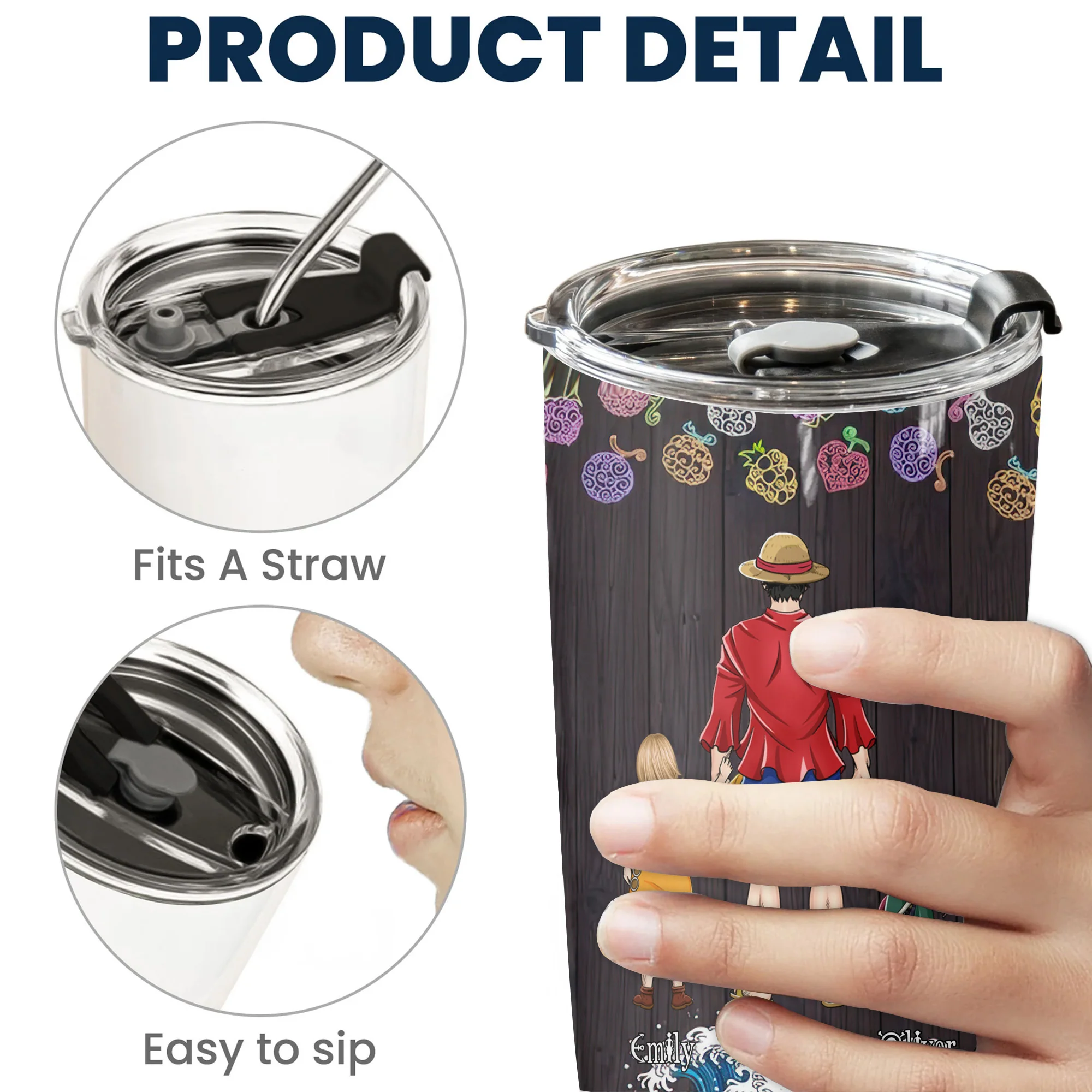 Daddy Lol Straw Hat Crew - Personalized Stainless Steel Tumbler - Gift For Dad, Father's Day | CL11 NA94 - Image 5