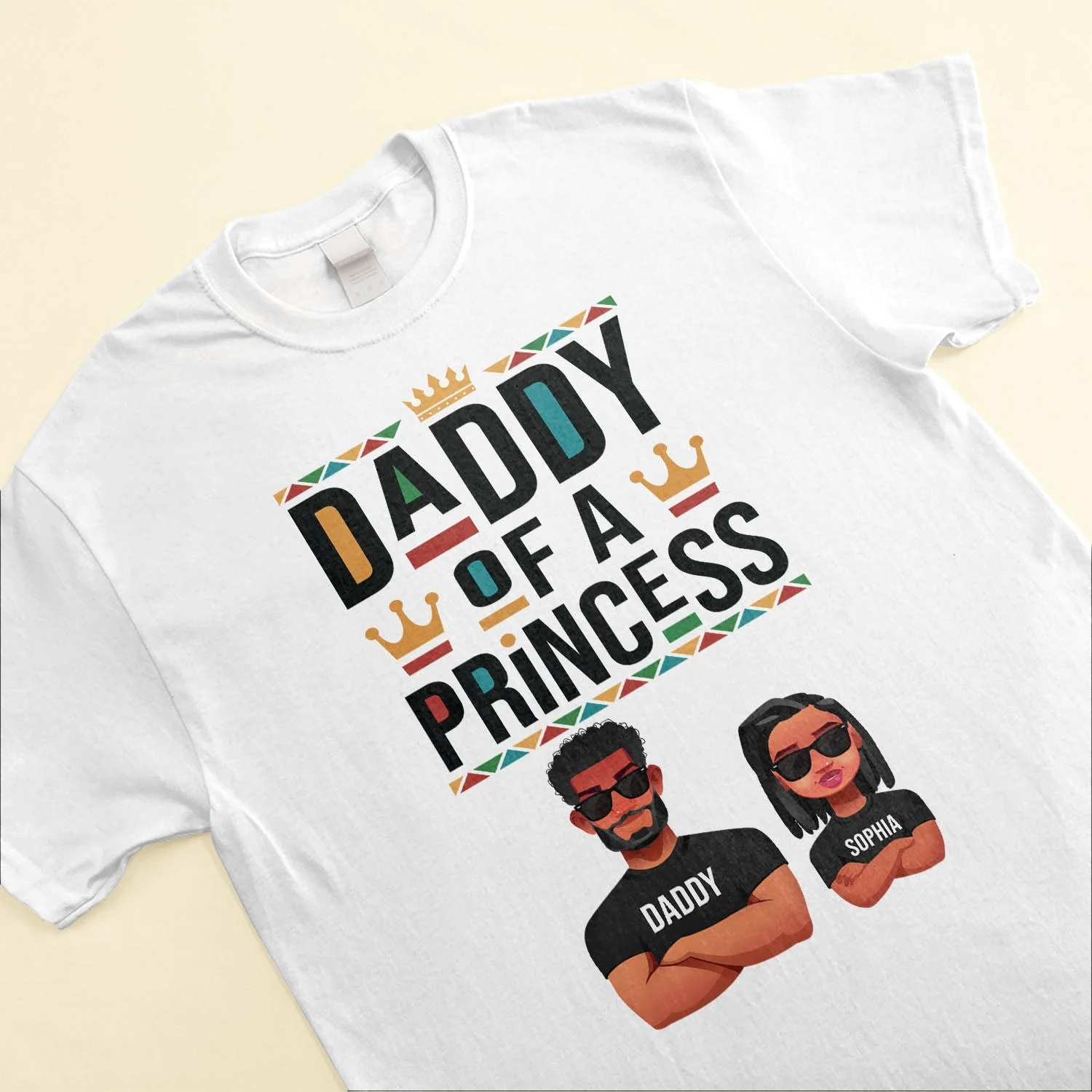 Daddy Of A Princess Daughter Of A King - Personalized Shirt - Gift For Dad, Fathers Day, Black African - CL50 NA94 - Image 3