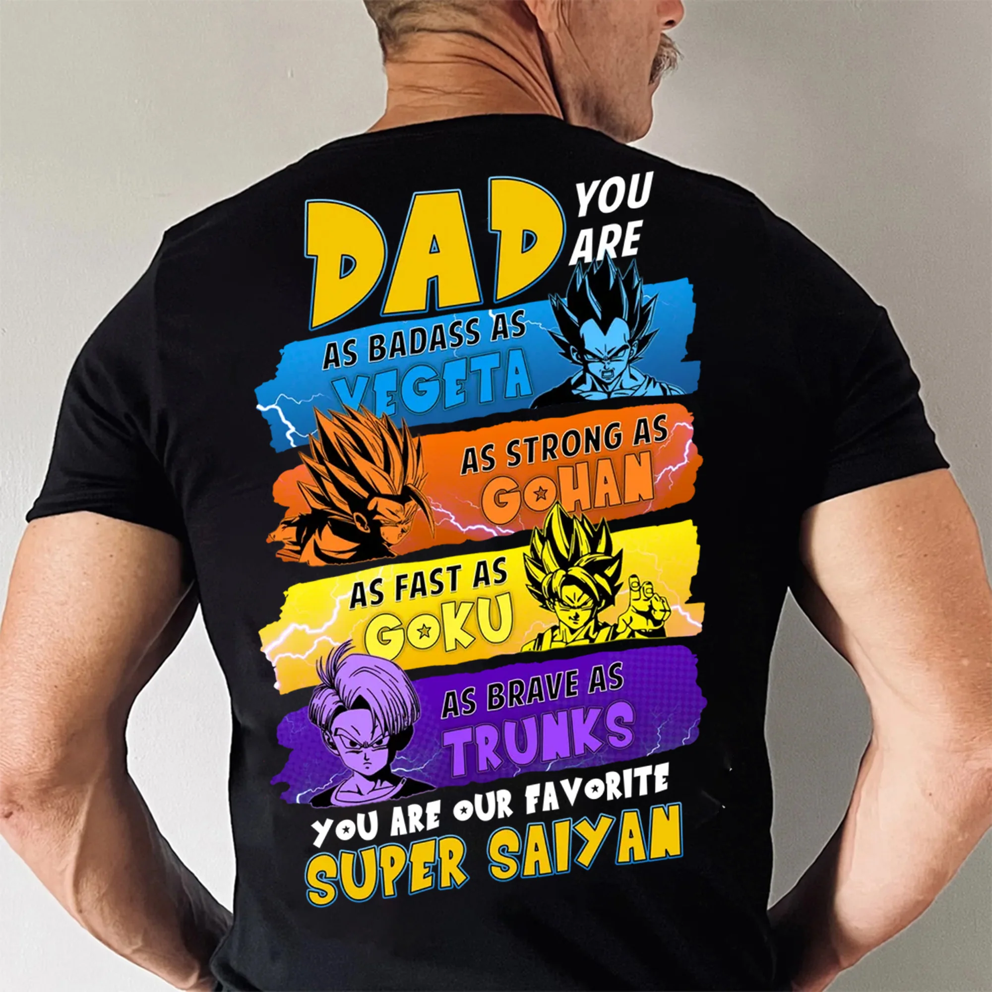 Daddy You Are My Favorite Saiyan - Gift For Father's Day - Personalized Shirt 2 Side - Image 2