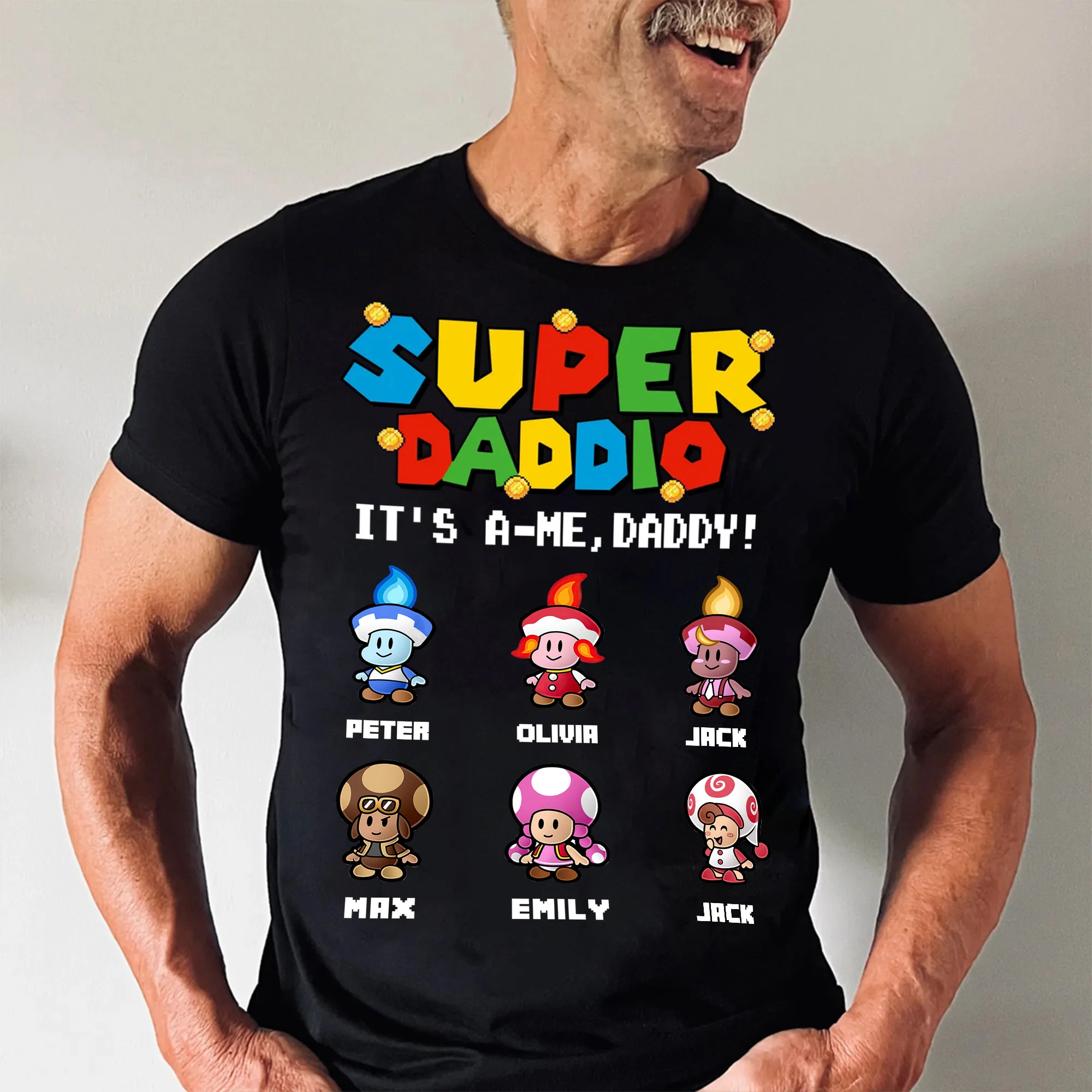 Daddy You Are Smart As Mario Dad - Gift For Dad, Father's Day - Personalized Shirt 2 Side - Image 3
