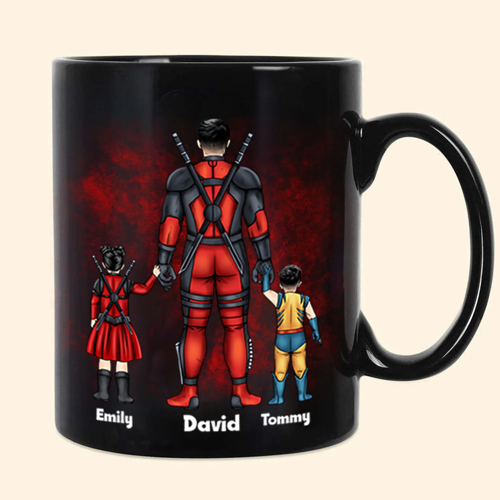 Dadpool Dadpool Just Like A Dad But Always Cooler - Gift For Father's Day - Personalized Black Mug - Image 3