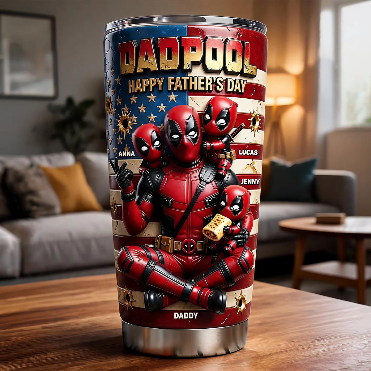 Dadpool Happy Father's Day - Personalized Tumbler - Gift For Father's Day, Movie Fans - Image 2