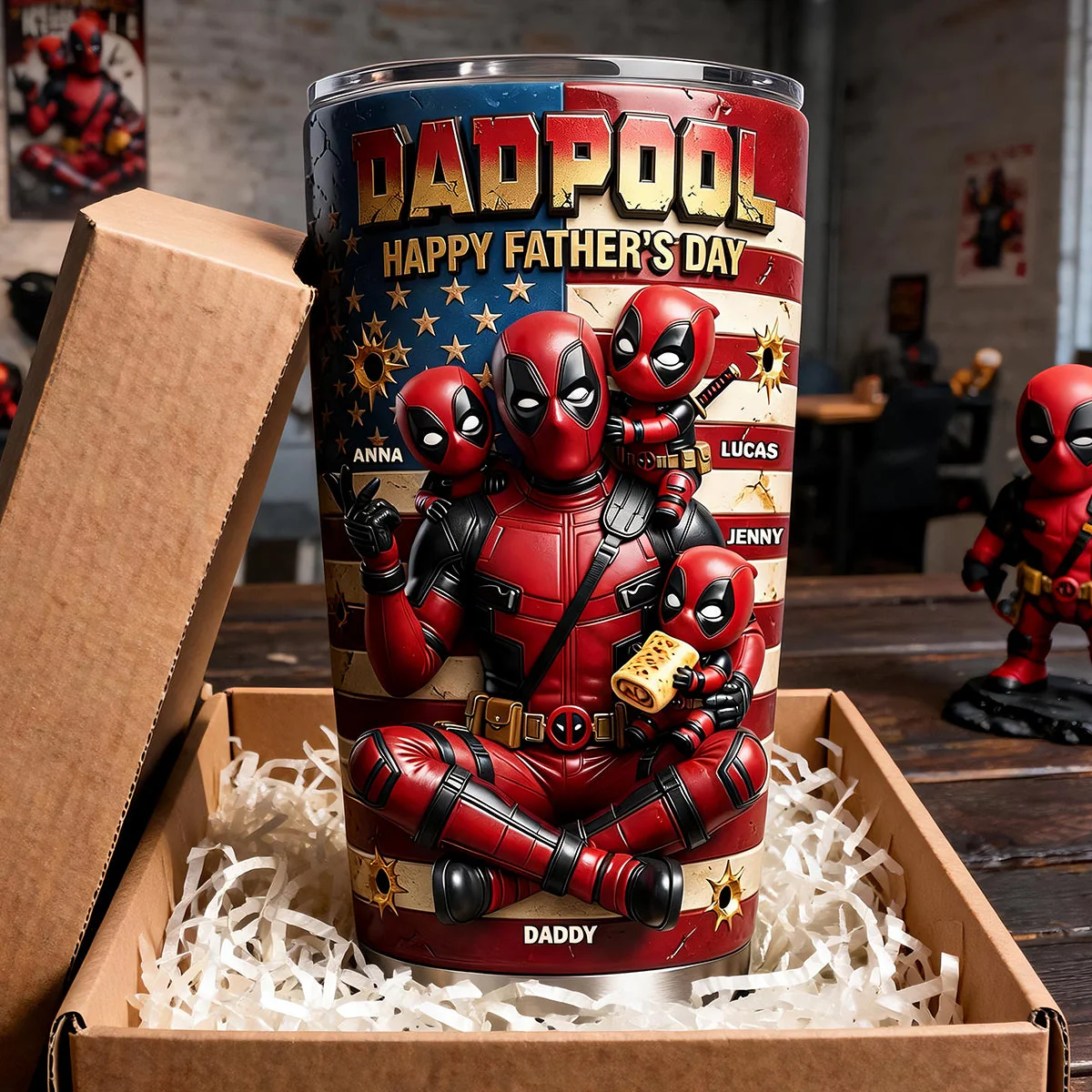 Dadpool Happy Father's Day - Personalized Tumbler - Gift For Father's Day, Movie Fans - Image 3